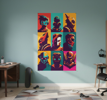 Poster tienerkamer popart epische personages - TenStickers