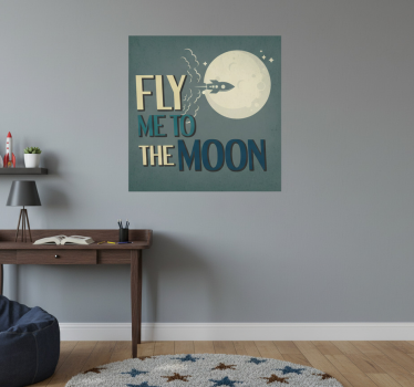 Poster tienerkamer rocket reis naar de maan - TenStickers