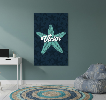 Poster tienerkamer sterrenvis blauwtinten - TenStickers