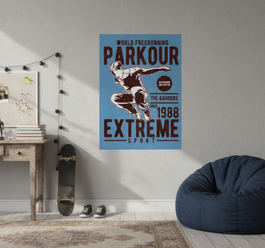 Poster tienerkamer vintage parkour - TenStickers