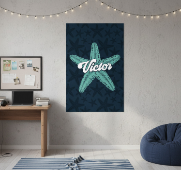 Poster tienerkamer zeester met naam - TenStickers