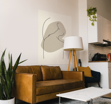 Abstacte lijnen poster van rug - TenStickers