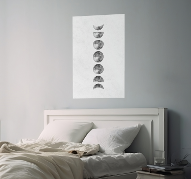 Poster van verschillende maan fases op rij - TenStickers