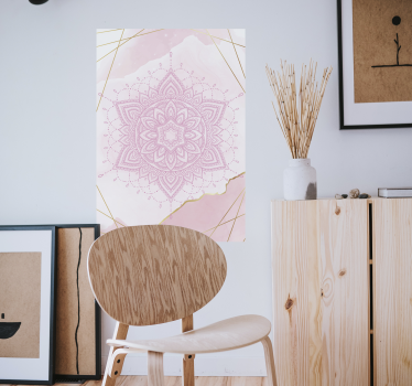 Roze waterverf mandala poster - TenStickers