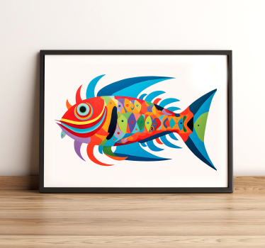 Veelkleurige vissen moderne kunst poster - TenStickers