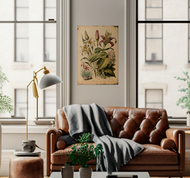 Vintage botanische bloemen poster - TenStickers