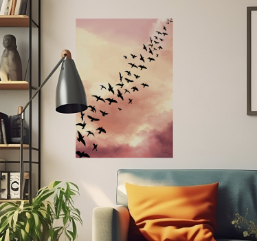 Vliegende vogels in mooie lucht poster - TenStickers