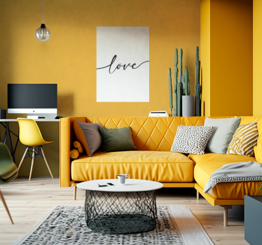 Witte poster met het woord "love" - TenStickers