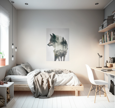 Wolf dubbele belichting dieren poster - TenStickers