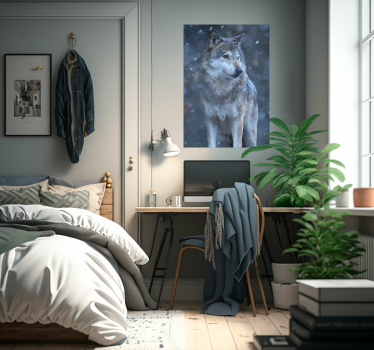 Wolf in de sneeuw dieren poster - TenStickers