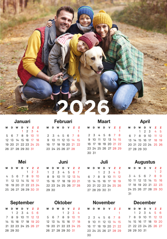 Personaliseerbare poster kalender 2026 - TenStickers