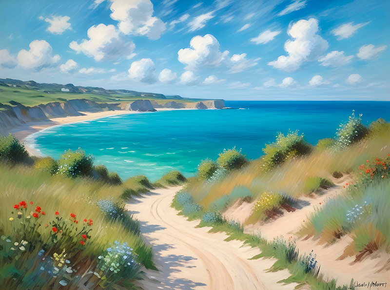 Prachtig uitzicht op zee poster landschap - TenStickers