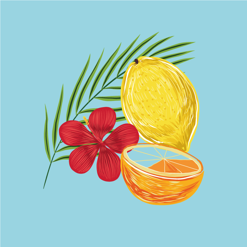 Poster keuken pastel citroenen fruit ontwerp - TenStickers