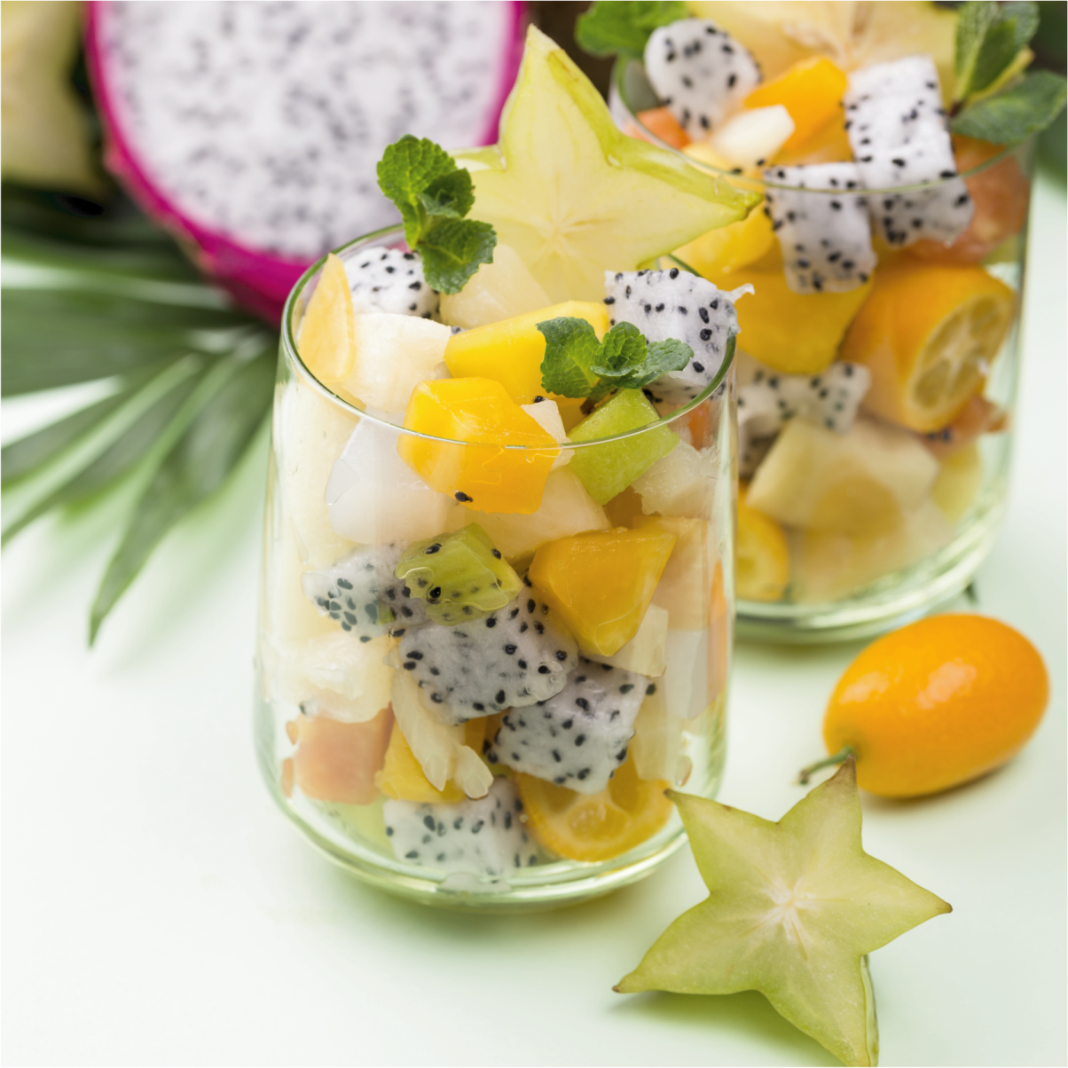 Poster keuken mango en groene glazen - TenStickers