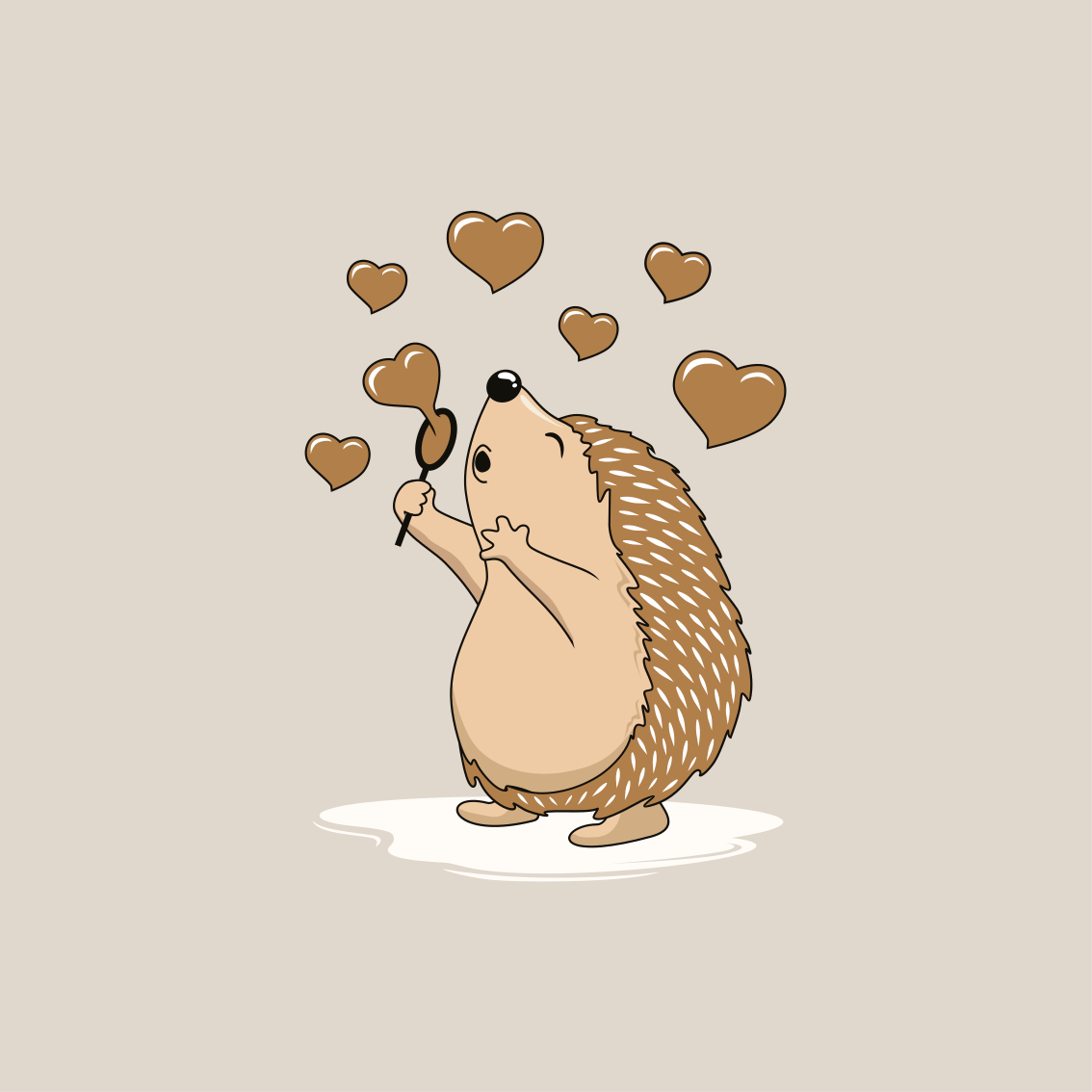 Poster keuken egel met liefdevolle hartjes - TenStickers