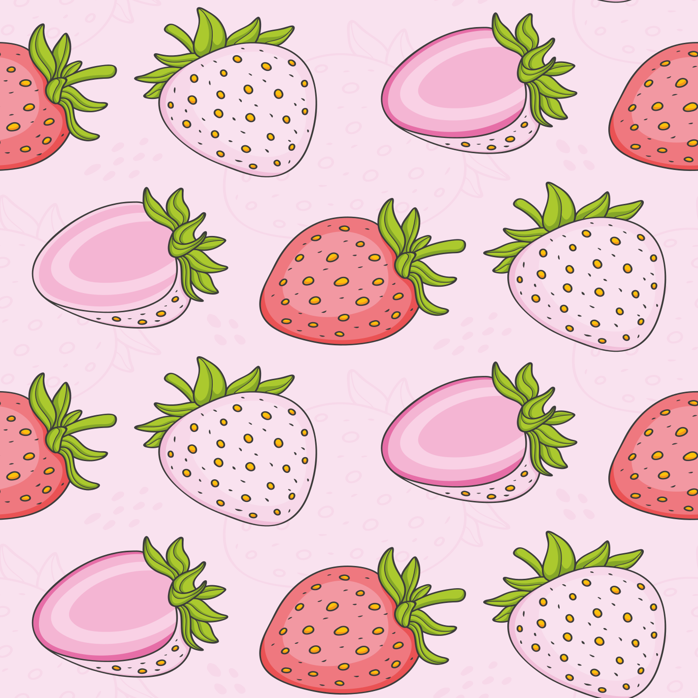 Poster keuken naadloze roze en rode aardbeien - TenStickers