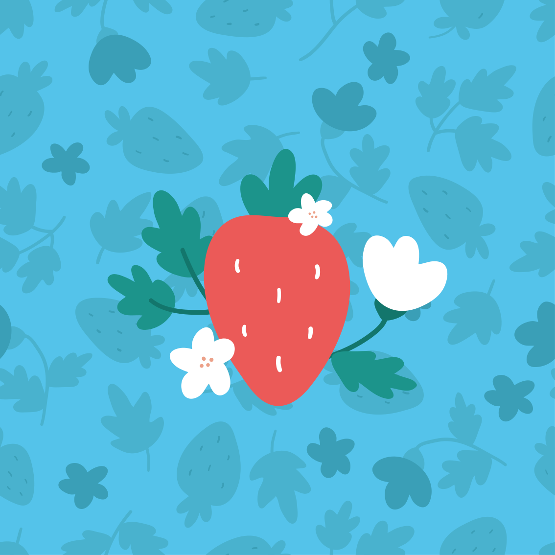 Poster keuken kleurrijk fruit en bloemenpatroon - TenStickers