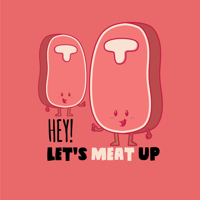 Poster keuken grappige quote met vlees - TenStickers
