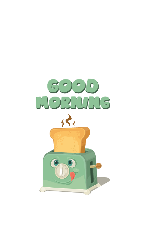 Poster keuken goedemorgen met toaster - TenStickers
