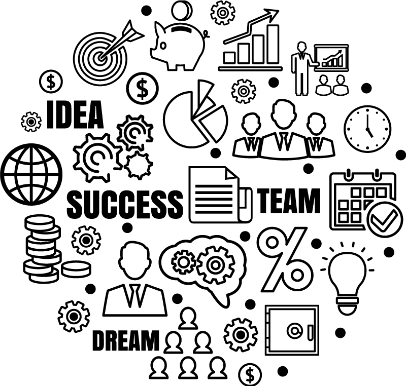 Kantoor poster business ideogram - TenStickers