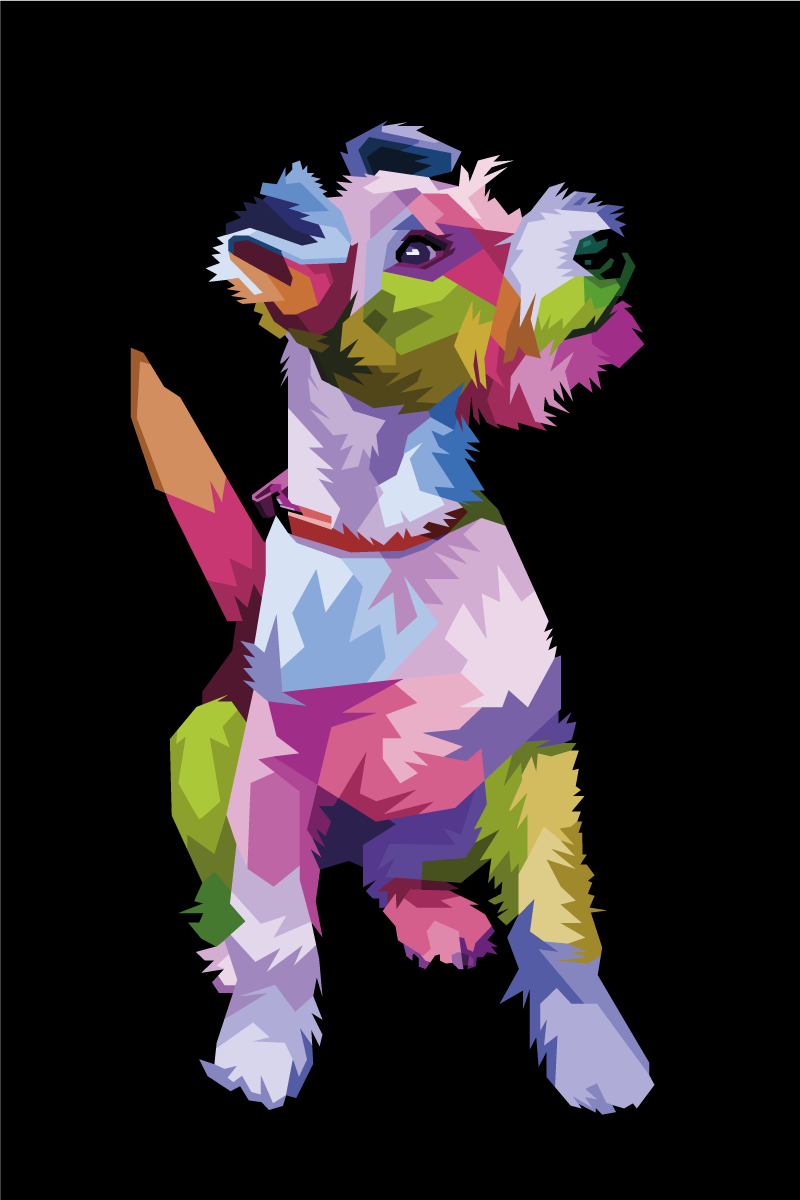 Mooie poster woonkamer geometrische dieren fox terrier - TenStickers