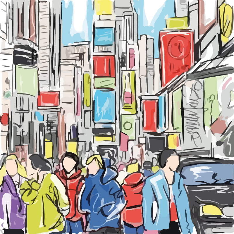 Mooie poster woonkamer moderne mensen uit new york - TenStickers