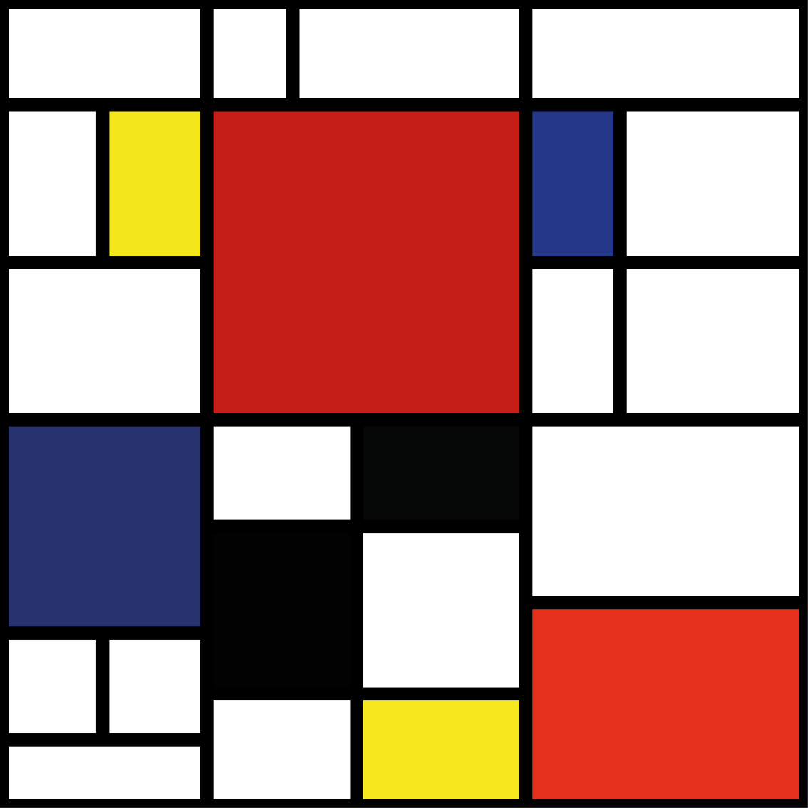 Mooie poster woonkamer abstracte kleurvlakken - TenStickers