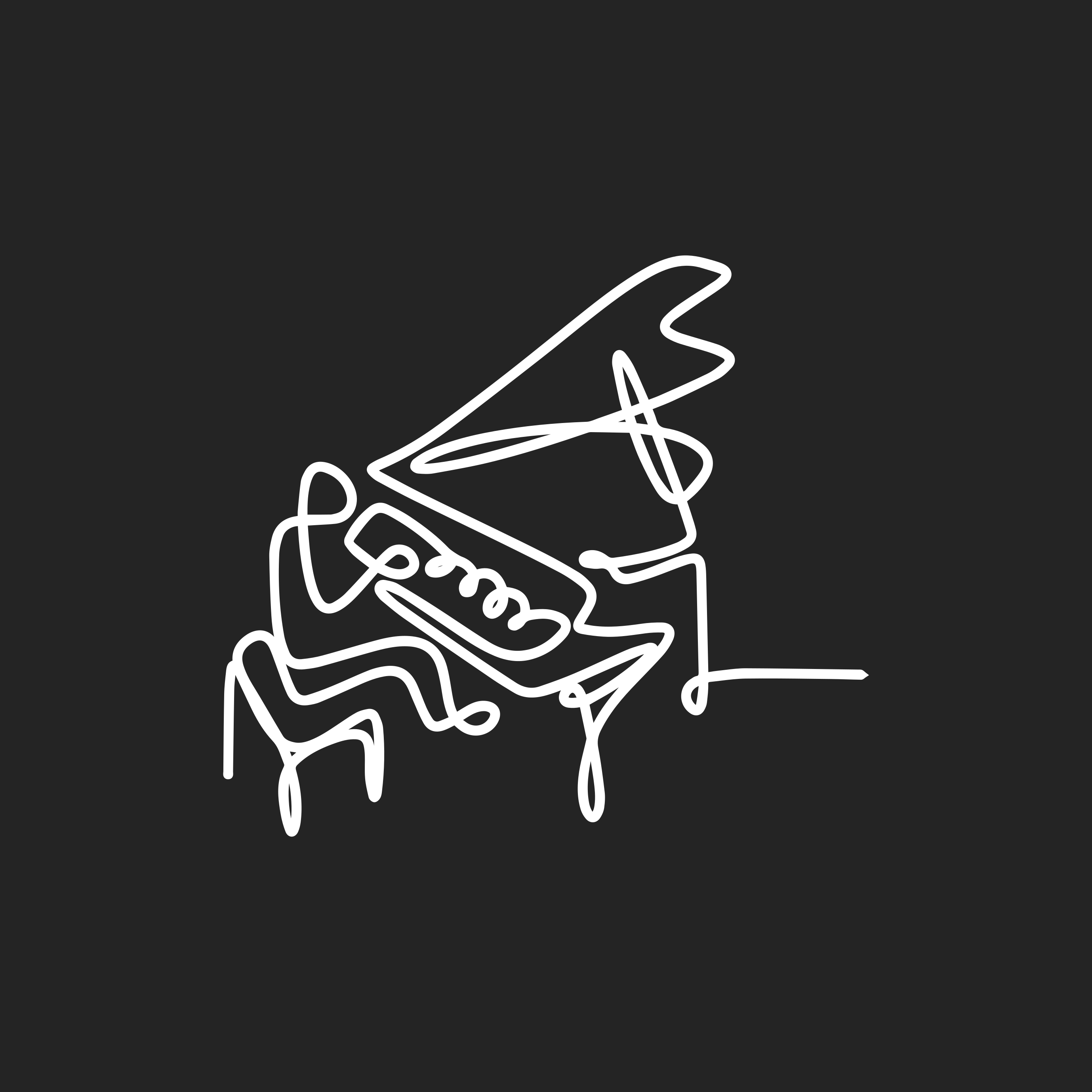 Mooie poster woonkamer pianist lijntekening schattig ontwerp - TenStickers