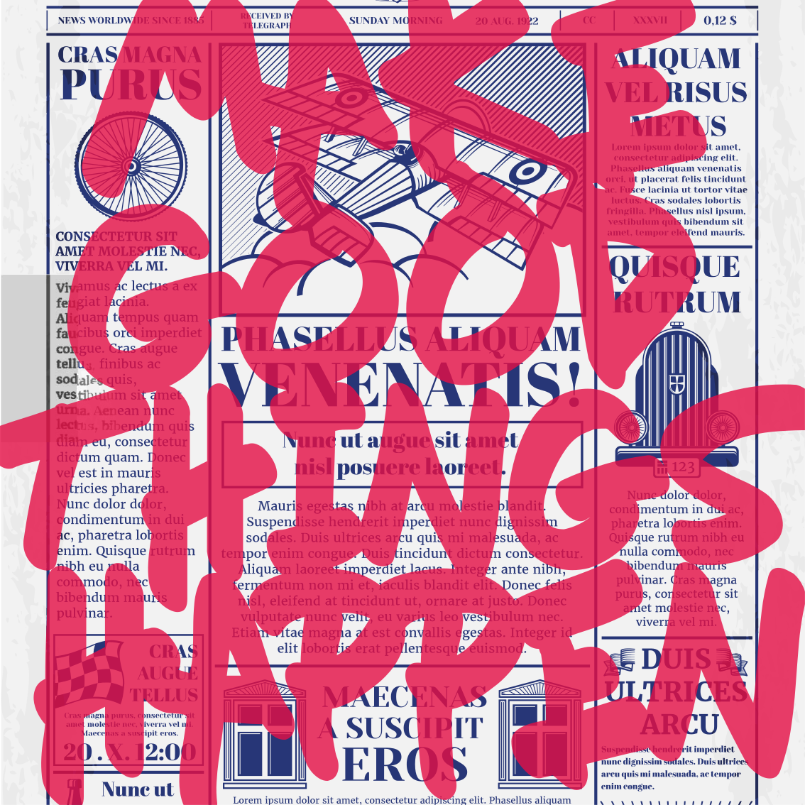 Mooie poster woonkamer retro ontwerp maak goede dingen waar - TenStickers