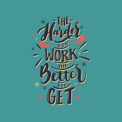 Mooie poster woonkamer met de quote hard work - TenStickers