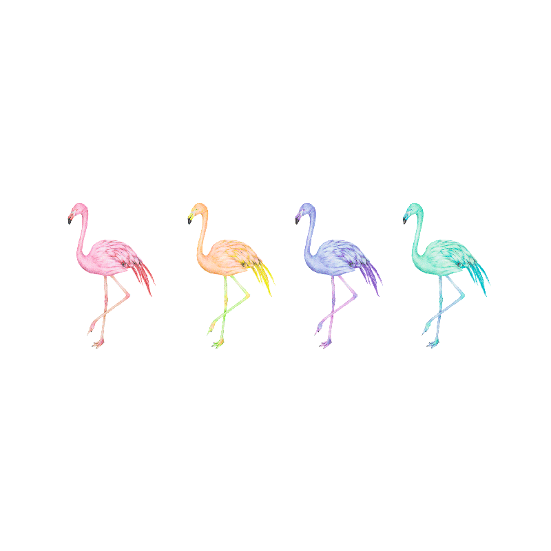 Mooie poster woonkamer kleurrijke naadloze flamingo's - TenStickers
