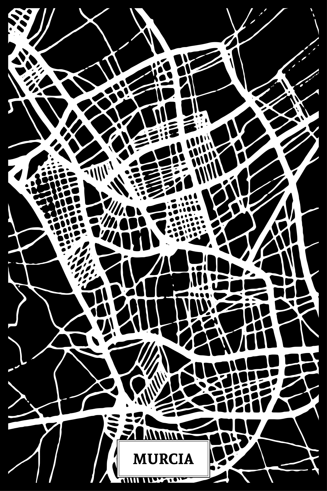 Mooie poster woonkamer topografische kaart murcia - TenStickers