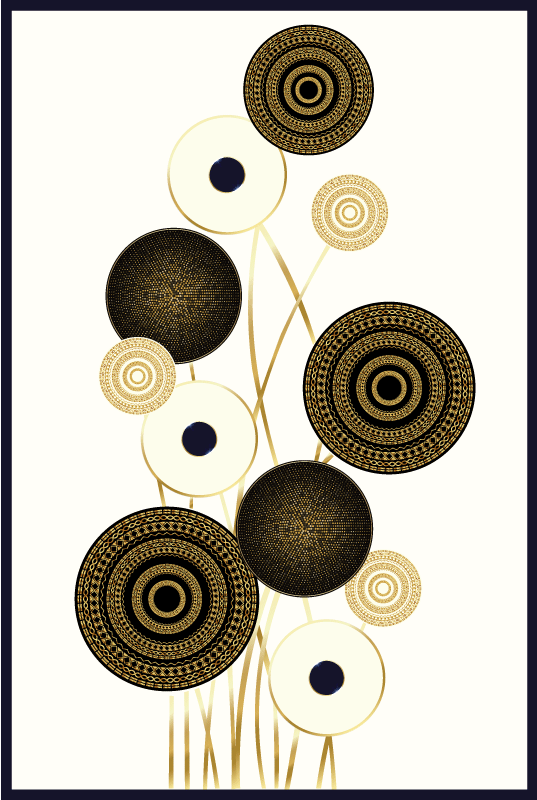 Mooie poster woonkamer circles glamour decoratie - TenStickers