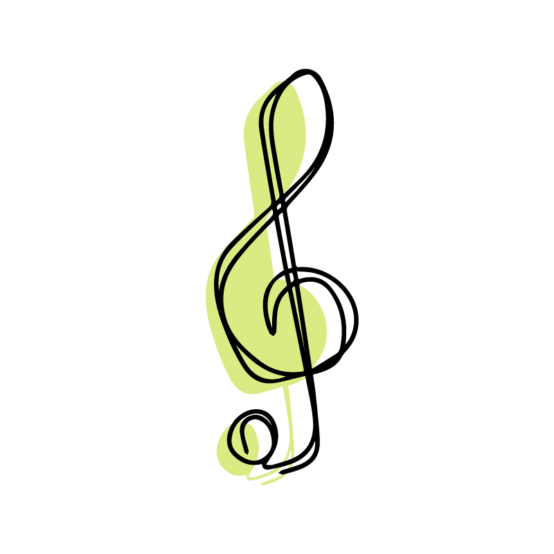 Mooie poster woonkamer minimalistisch muzieknoot ontwerp - TenStickers