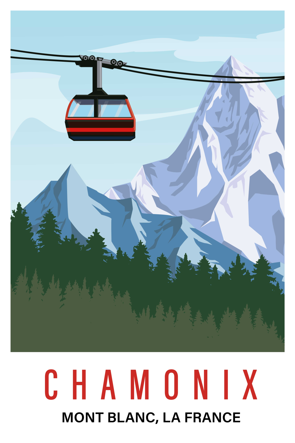 Mooie poster woonkamer chamonix berg - TenStickers