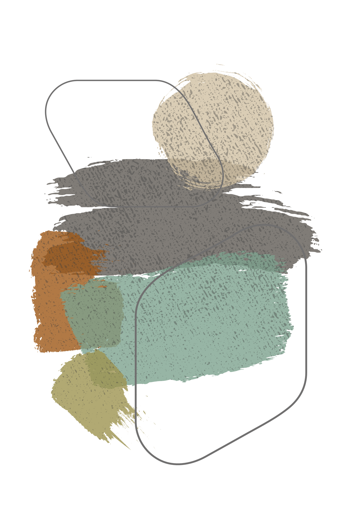 Mooie poster woonkamer abstracte penseelstreken - TenStickers