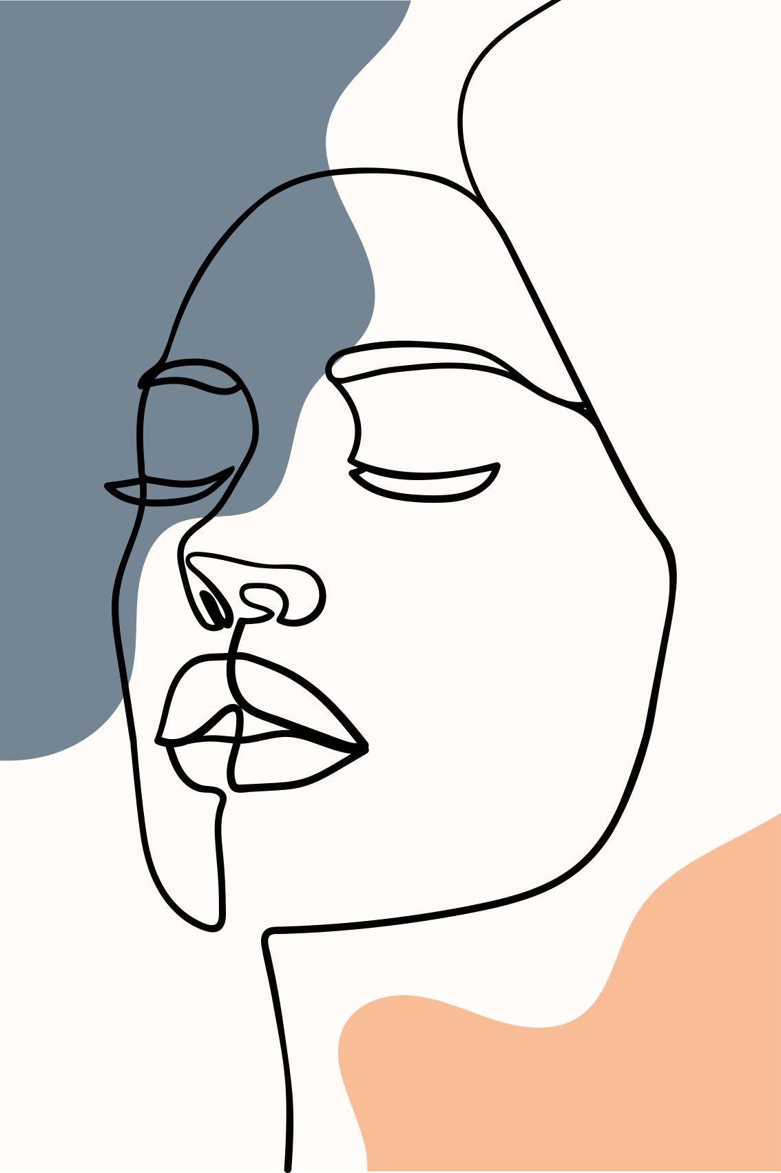 Mooie poster woonkamer moderne en abstracte gezicht - TenStickers