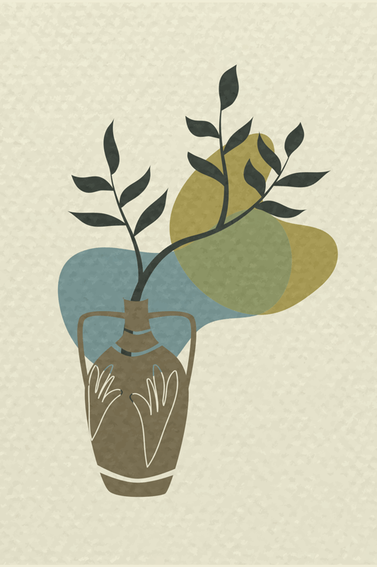 Mooie poster woonkamer japandi minimalistische natuur - TenStickers