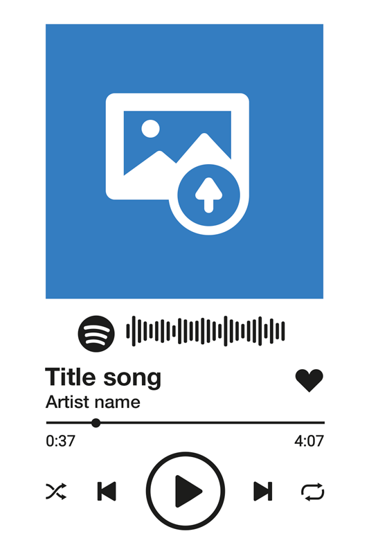 Mooie poster woonkamer met aangepaste spotify song - TenStickers