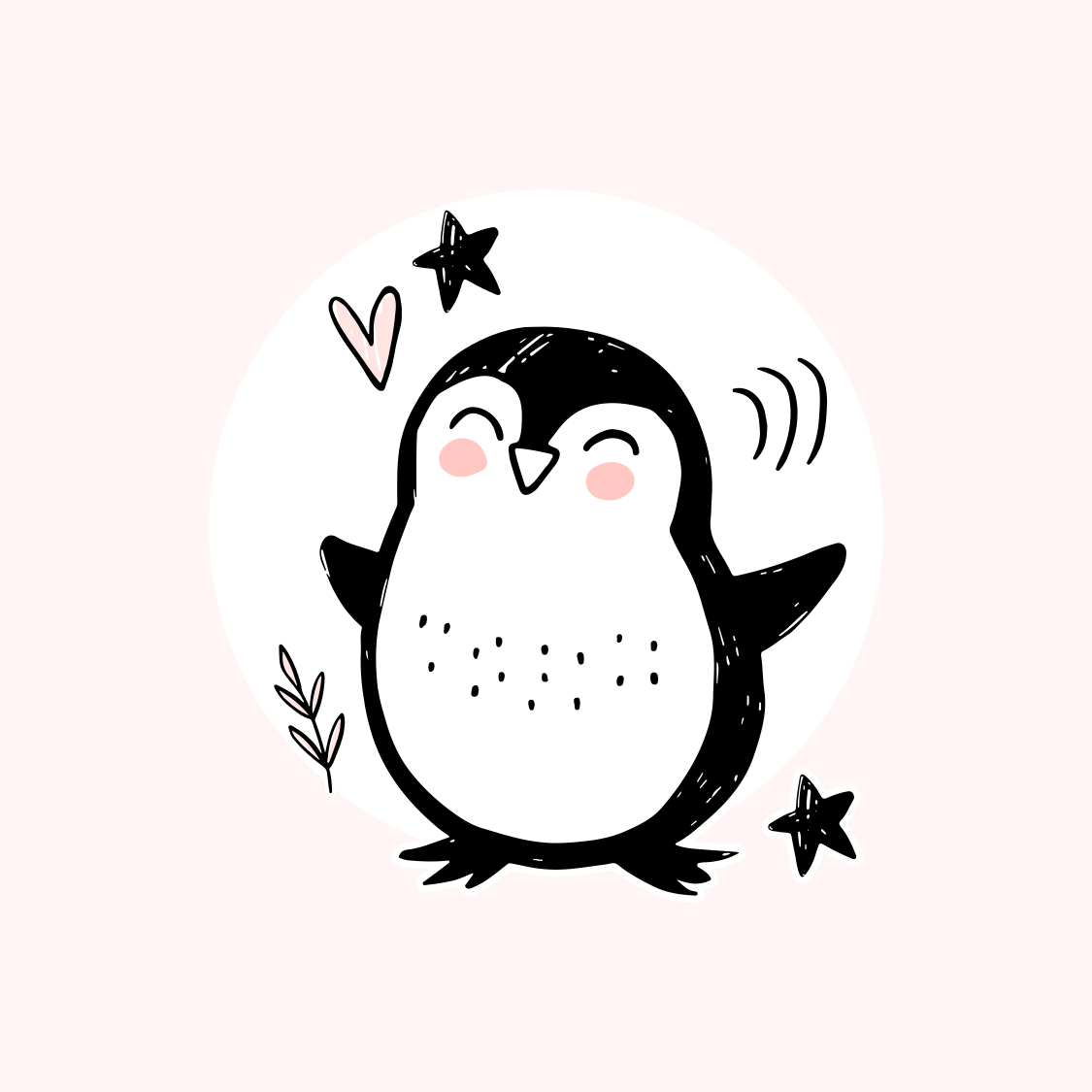 Poster kinderkamer schattige getekende babypinguïn - TenStickers
