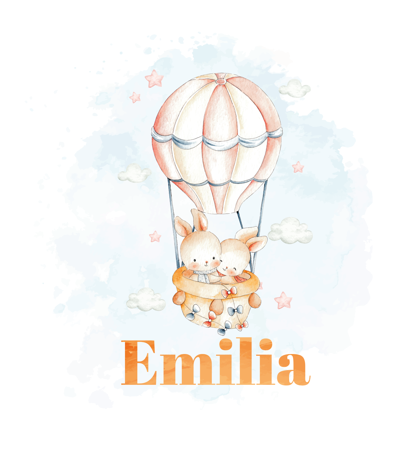 Poster kinderkamer pastel ballon met schattige dieren - TenStickers