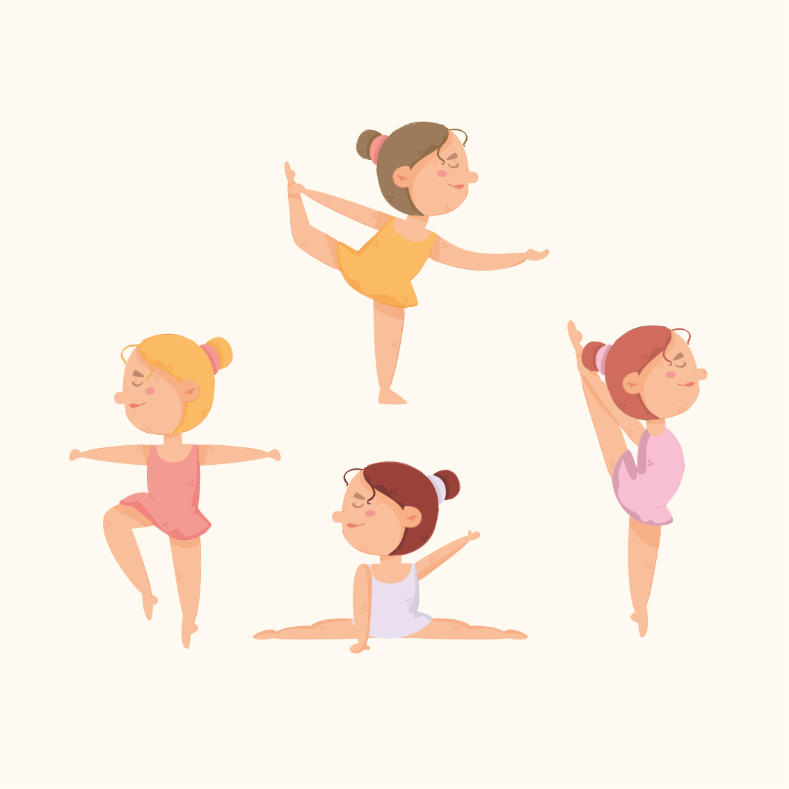 Poster kinderkamer set van ballerina's die rekken - TenStickers