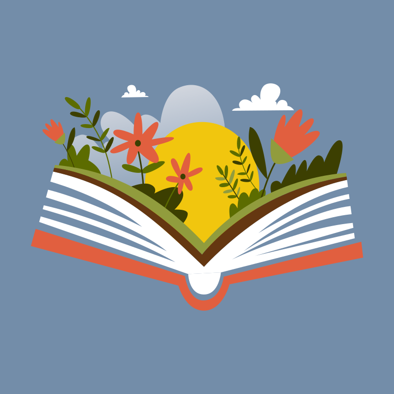 Poster bloem opening boek - TenStickers