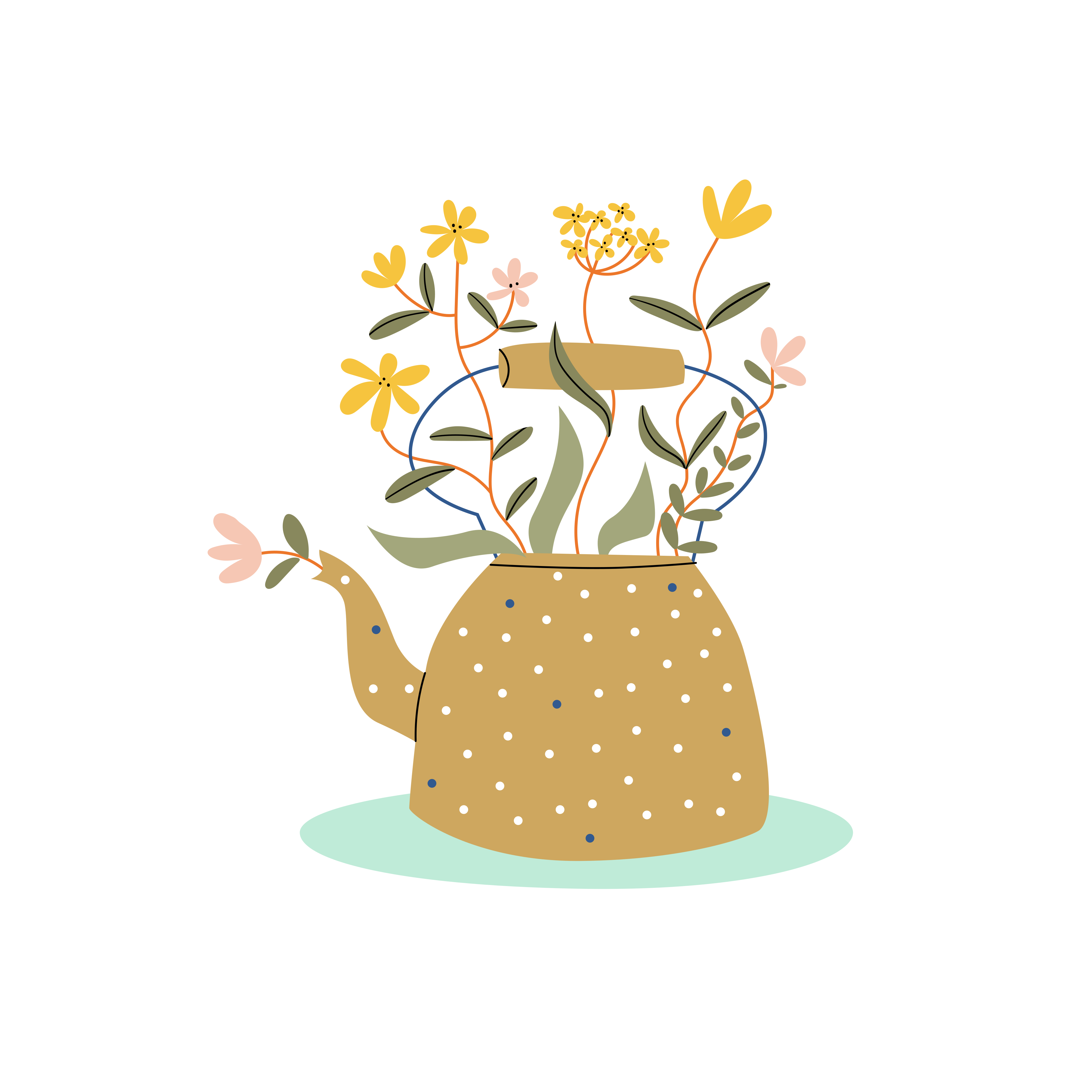 Poster bloem abstracte gieter - TenStickers