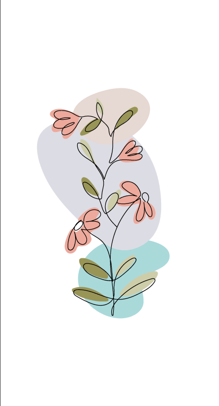 Bloemen poster madeliefjes en rozen minimalistisch ontwer - TenStickers