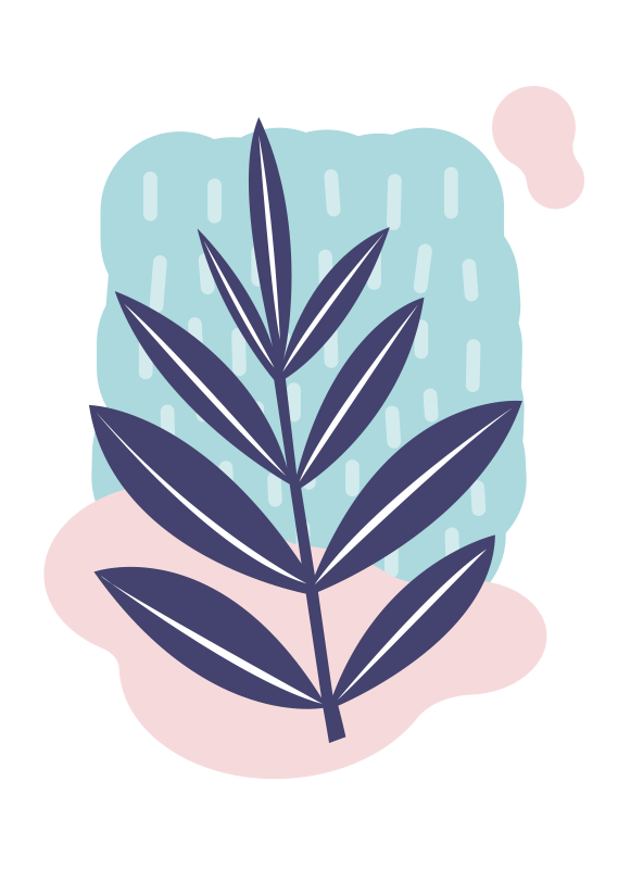 Bloemen en planten poster abstract blad - TenStickers