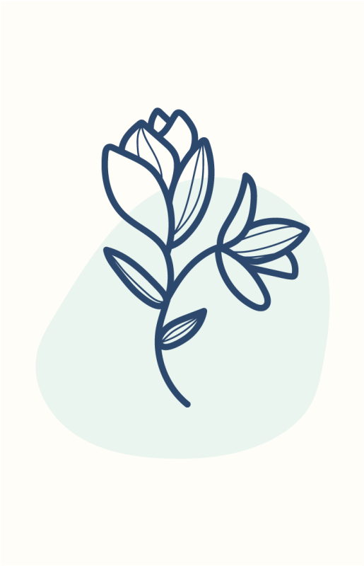 Bloemen en planten poster botanische omlijning illustratie - TenStickers