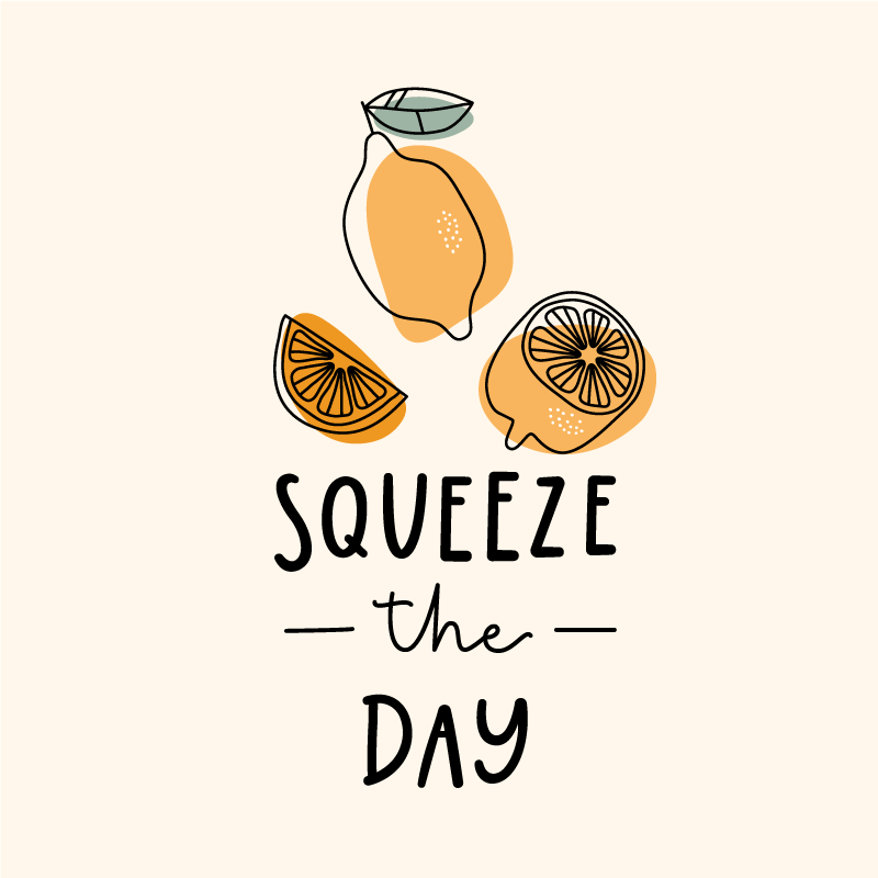 Poster met tekst grappige quote met citroen en sinaasappel - TenStickers