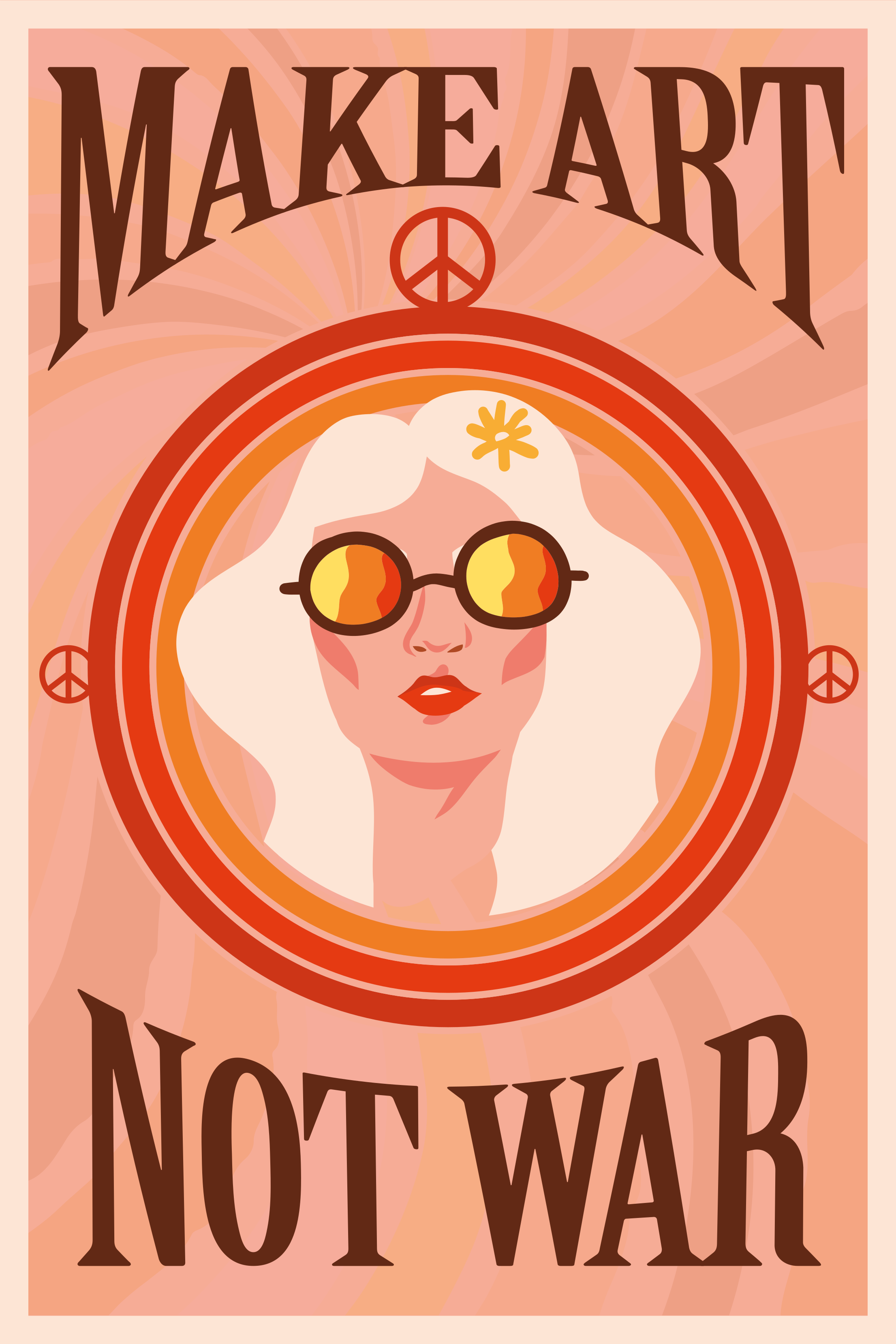 Poster met tekst maak kunst geen oorlog - TenStickers