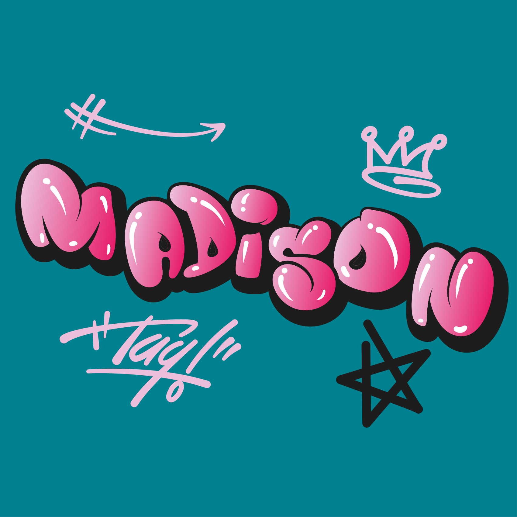 Poster tienerkamer creatief naamontwerp - TenStickers